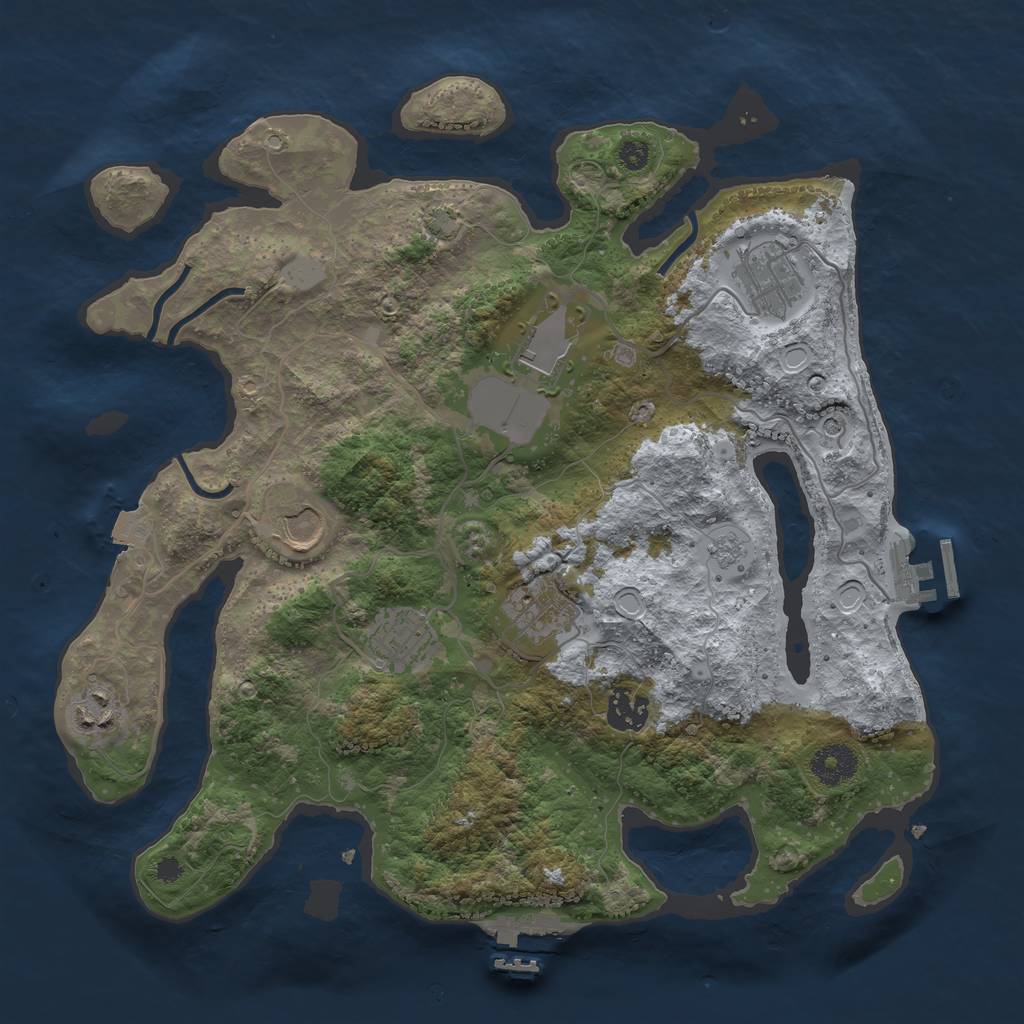 Rust Map: Procedural Map, Size: 3500, Seed: 1098962508, 15 Monuments