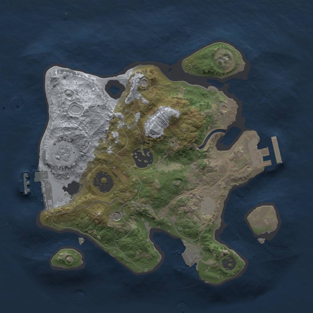 Rust Map: Procedural Map, Size: 2300, Seed: 58295, 8 Monuments