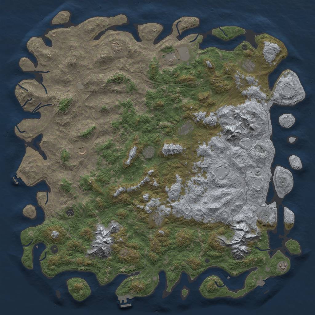 Rust Map: Procedural Map, Size: 6000, Seed: 800008135, 19 Monuments