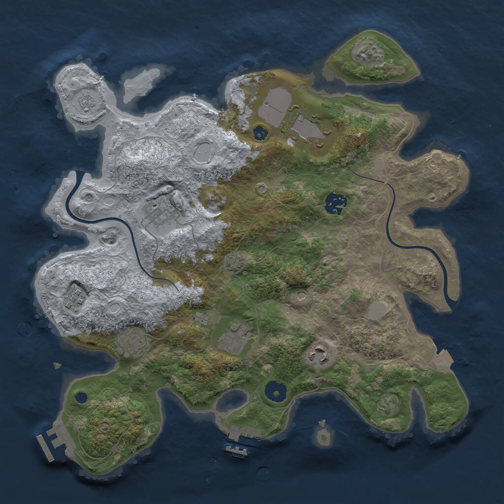 Rust Map: Procedural Map, Size: 3500, Seed: 1588345171, 13 Monuments