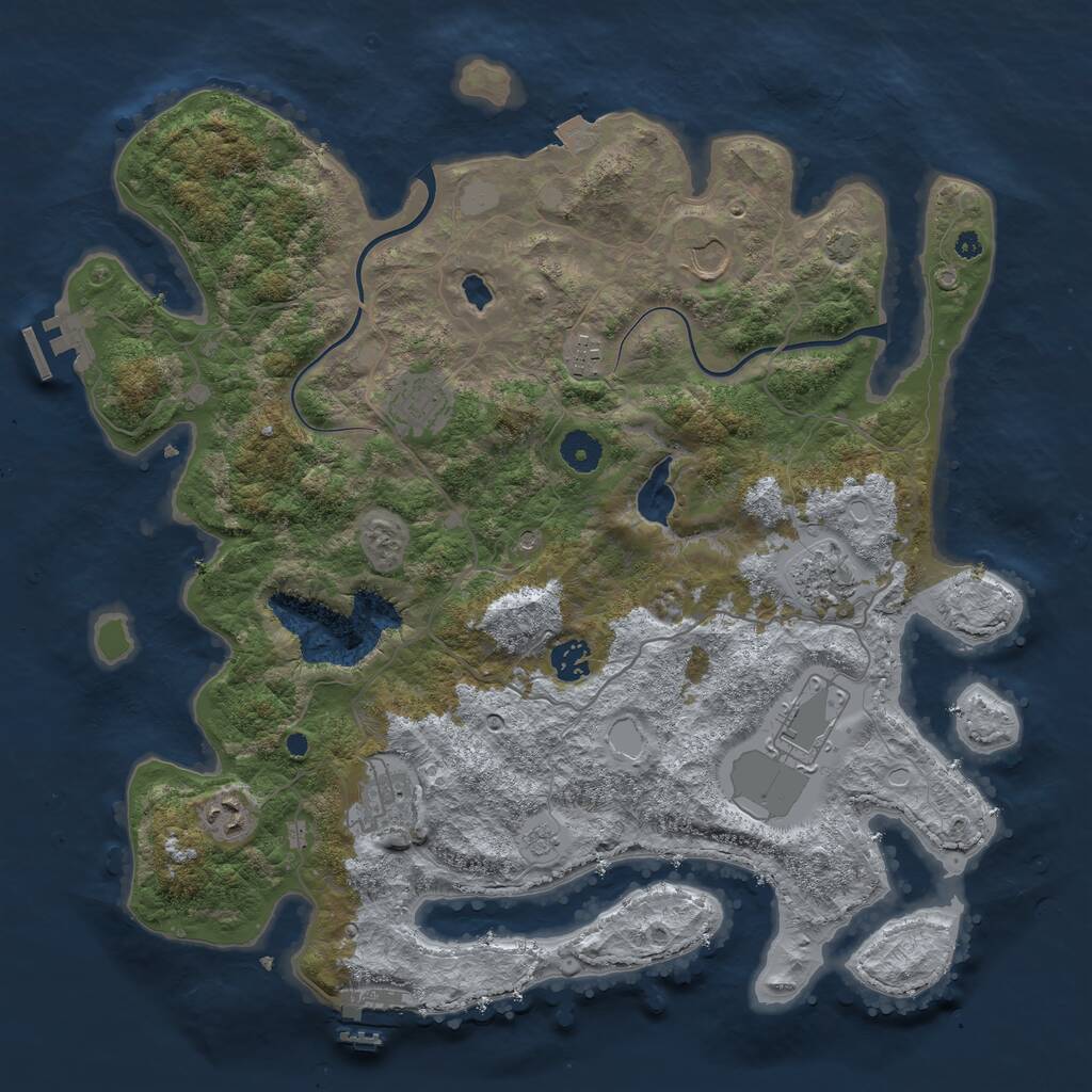 Rust Map: Procedural Map, Size: 4000, Seed: 106548745, 14 Monuments