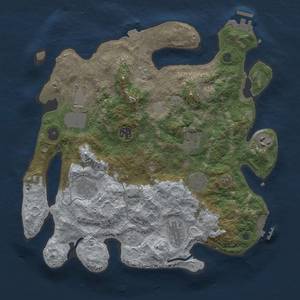 Thumbnail Rust Map: Procedural Map, Size: 3600, Seed: 13108, 16 Monuments