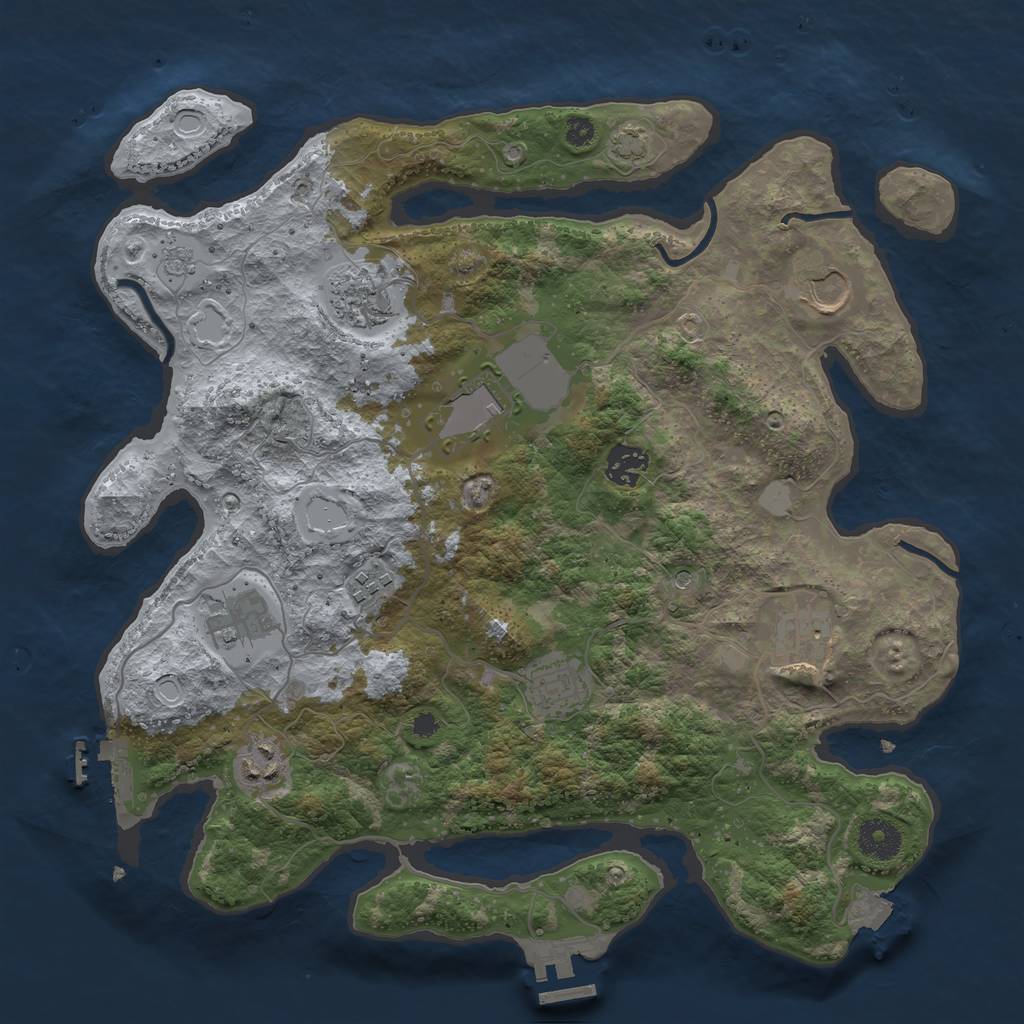 Rust Map: Procedural Map, Size: 3600, Seed: 23108, 17 Monuments