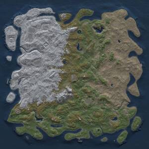 Thumbnail Rust Map: Procedural Map, Size: 6000, Seed: 958429875, 17 Monuments