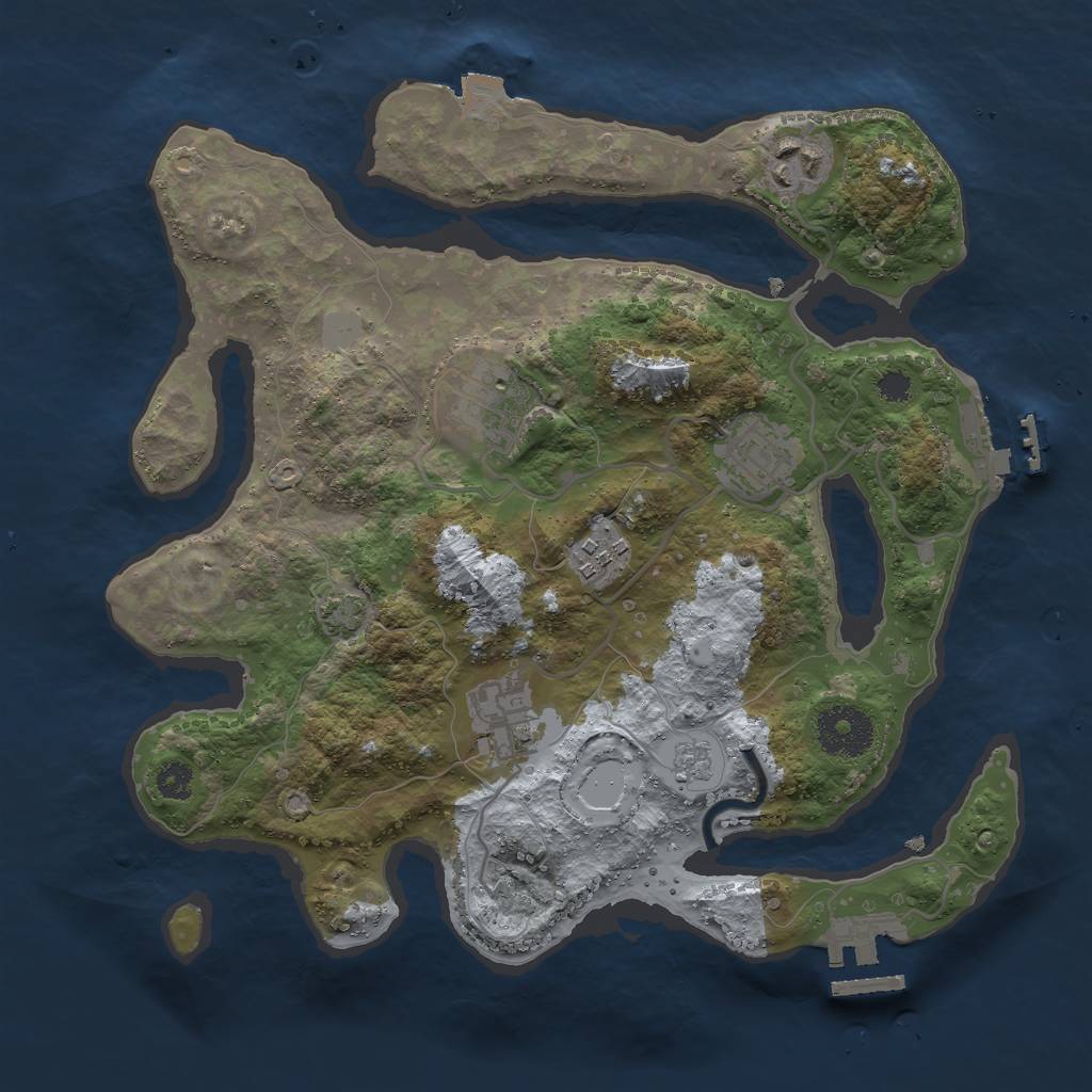 Rust Map: Procedural Map, Size: 3000, Seed: 16956, 12 Monuments