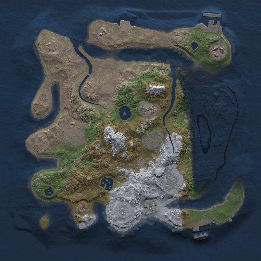 Rust Map: Procedural Map, Size: 3000, Seed: 16956, 12 Monuments