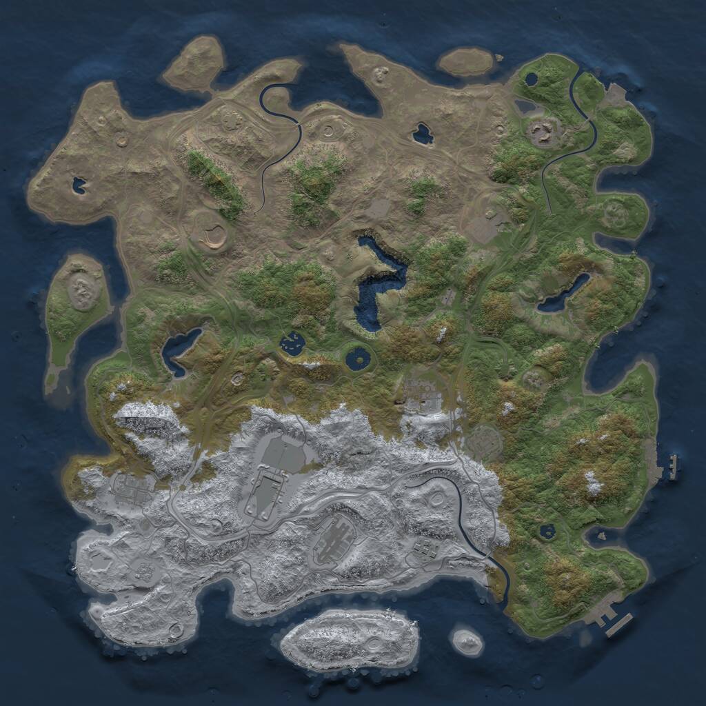 Rust Map: Procedural Map, Size: 4500, Seed: 24503700, 16 Monuments