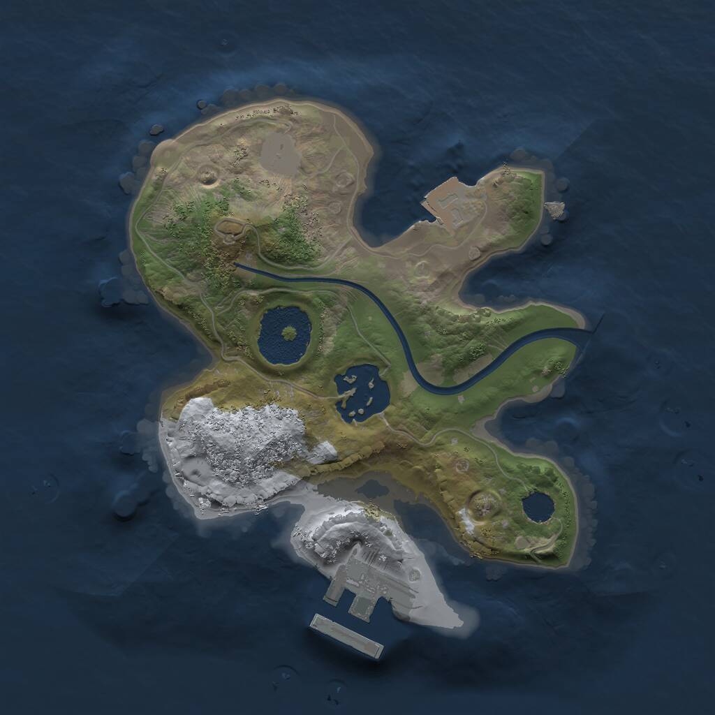 Rust Map: Procedural Map, Size: 1900, Seed: 674798768, 3 Monuments