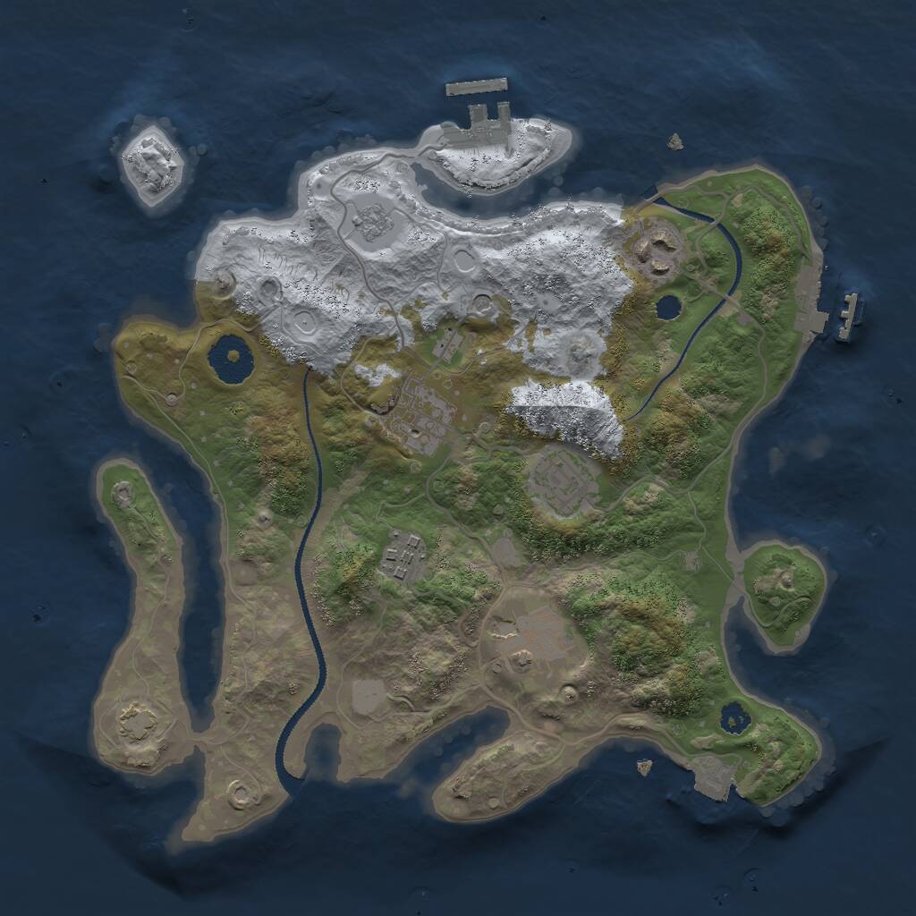Rust Map: Procedural Map, Size: 3000, Seed: 21142, 11 Monuments