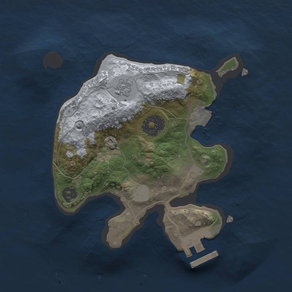 Rust Map: Procedural Map, Size: 2000, Seed: 7198, 5 Monuments