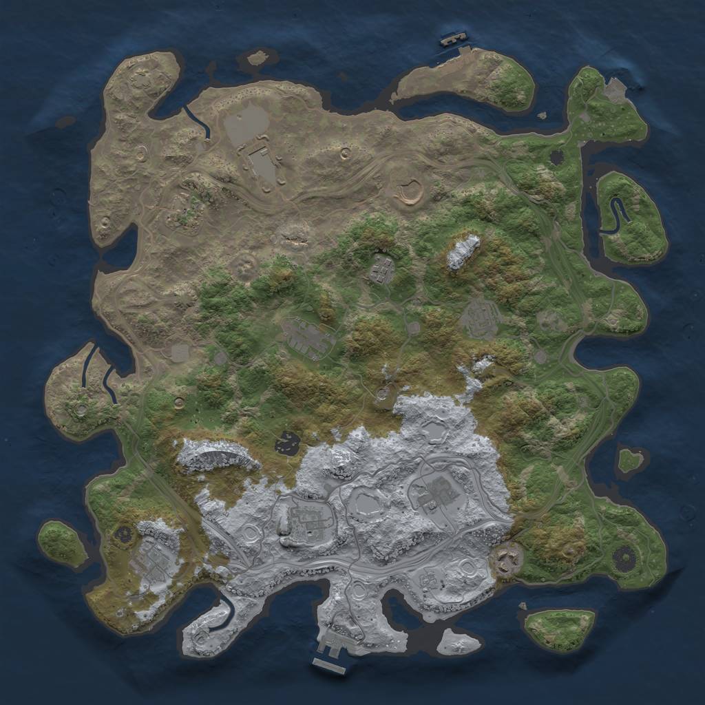 Rust Map: Procedural Map, Size: 4250, Seed: 160820244, 19 Monuments