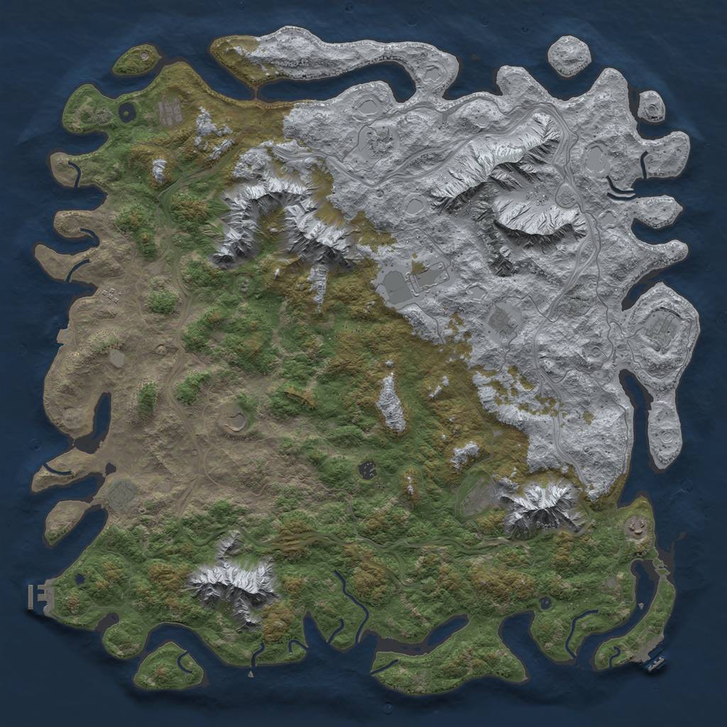Rust Map: Procedural Map, Size: 6000, Seed: 20539, 19 Monuments