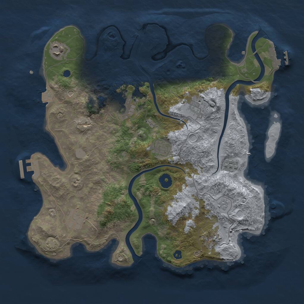 Rust Map: Procedural Map, Size: 3400, Seed: 65047413, 13 Monuments