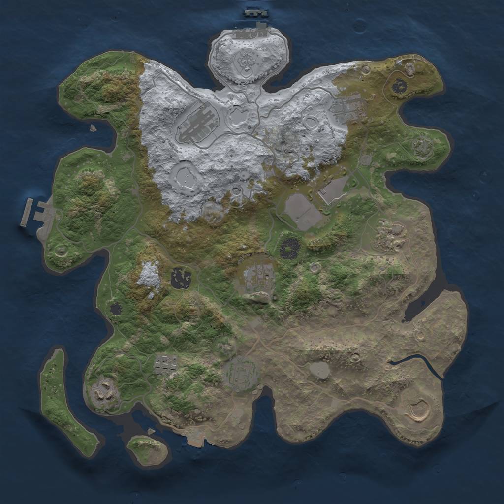 Rust Map: Procedural Map, Size: 3500, Seed: 1224962018, 18 Monuments