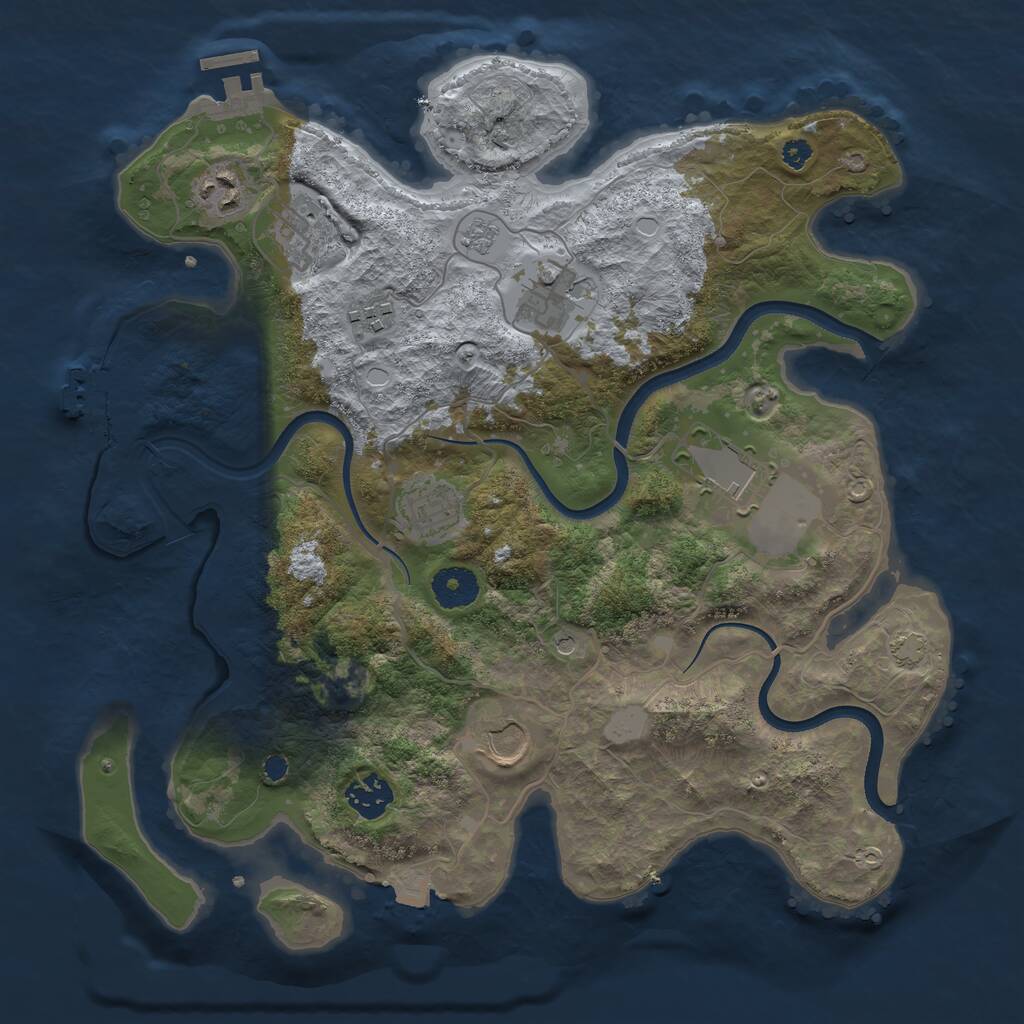 Rust Map: Procedural Map, Size: 3500, Seed: 1224962018, 14 Monuments