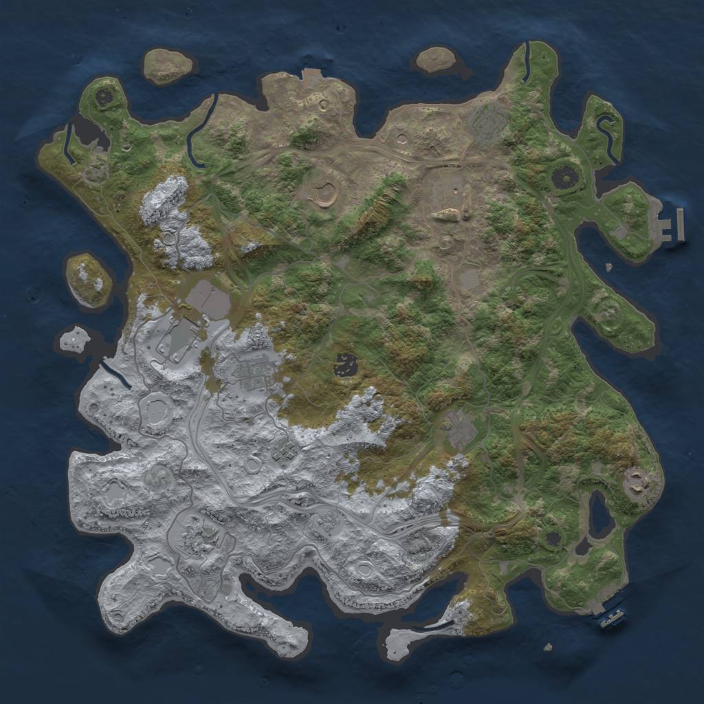 Rust Map: Procedural Map, Size: 4250, Seed: 2031806965, 18 Monuments