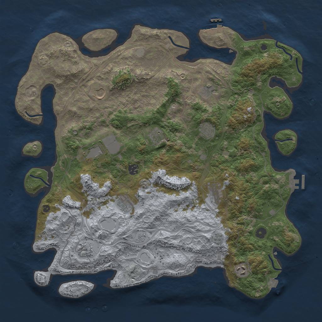 Rust Map: Procedural Map, Size: 4500, Seed: 320700406, 19 Monuments