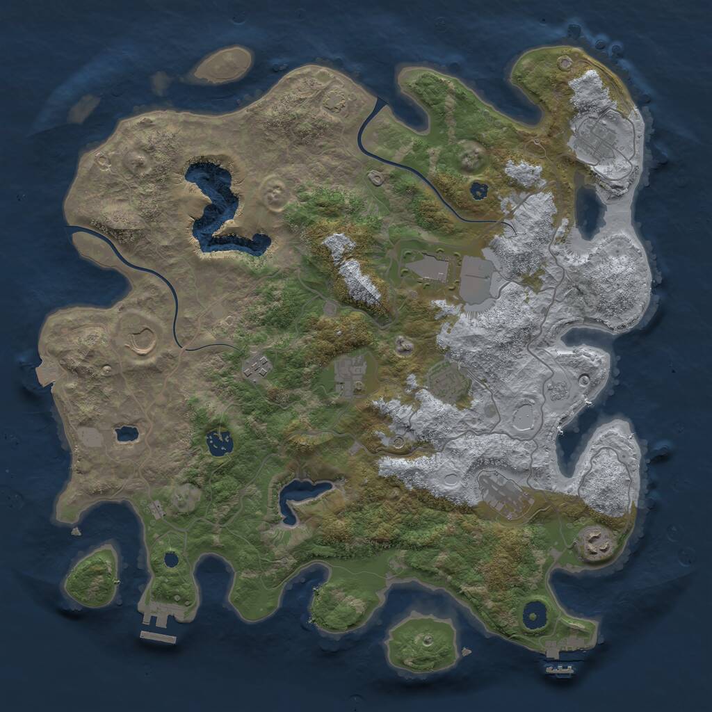 Rust Map: Procedural Map, Size: 4000, Seed: 21367, 15 Monuments