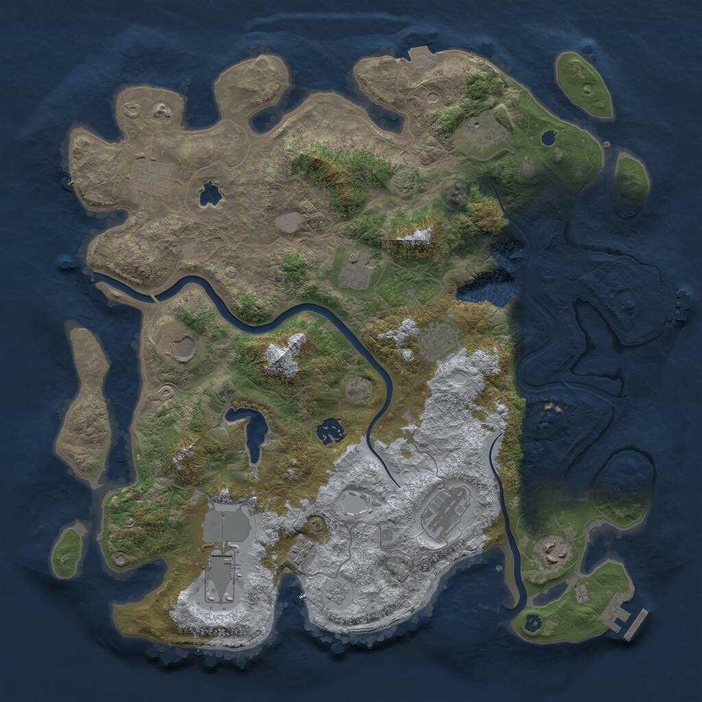 Rust Map: Procedural Map, Size: 4000, Seed: 19920921, 16 Monuments