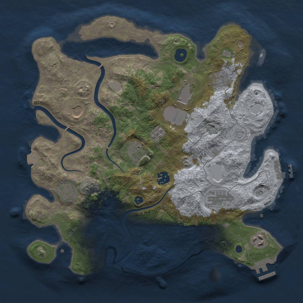 Rust Map: Procedural Map, Size: 3500, Seed: 276010580, 15 Monuments