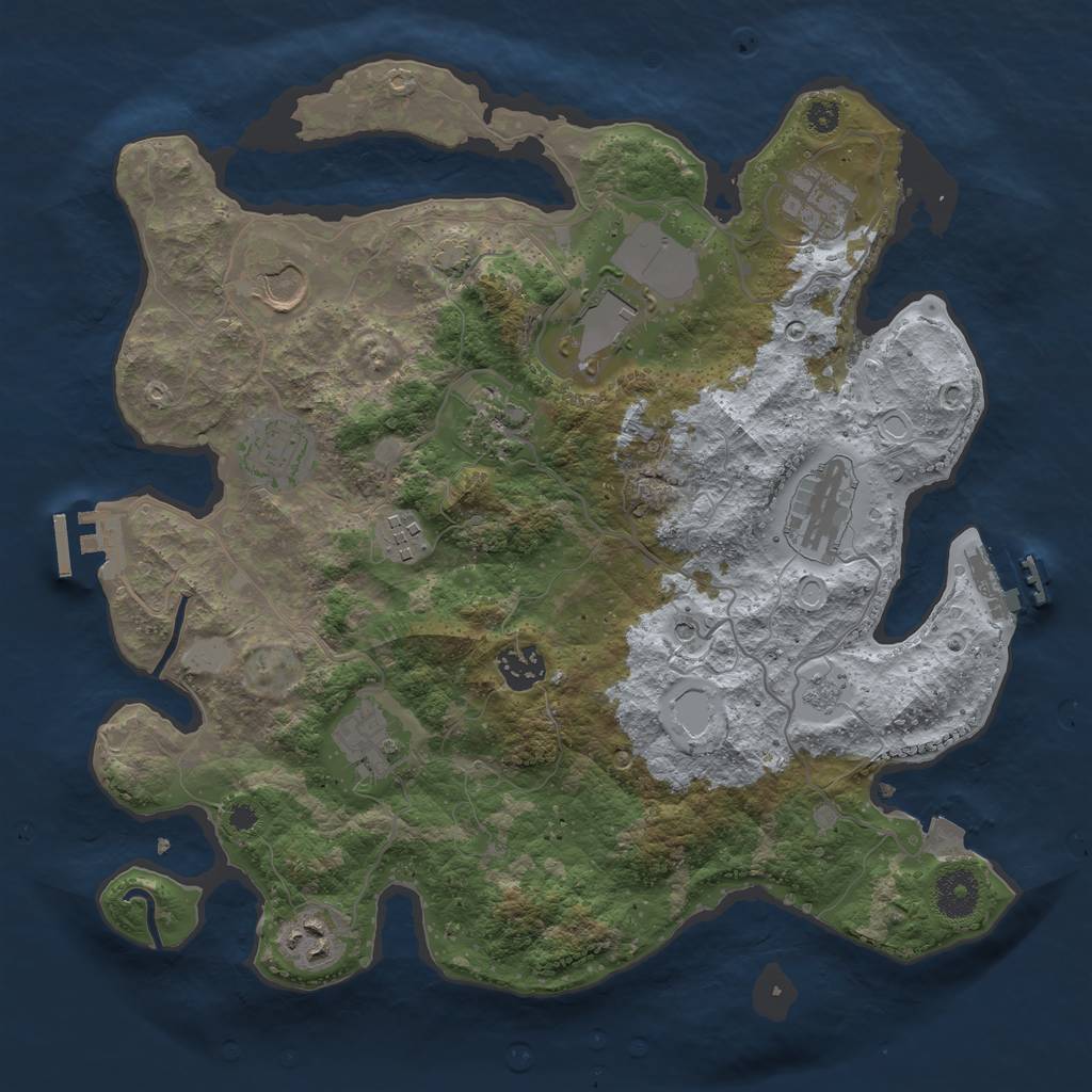 Rust Map: Procedural Map, Size: 3500, Seed: 276010580, 18 Monuments