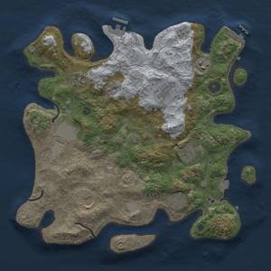 Thumbnail Rust Map: Procedural Map, Size: 3500, Seed: 2125862229, 16 Monuments