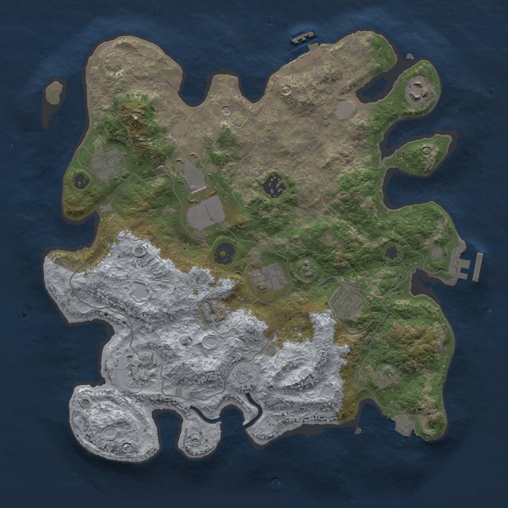 Rust Map: Procedural Map, Size: 3500, Seed: 515255564, 15 Monuments