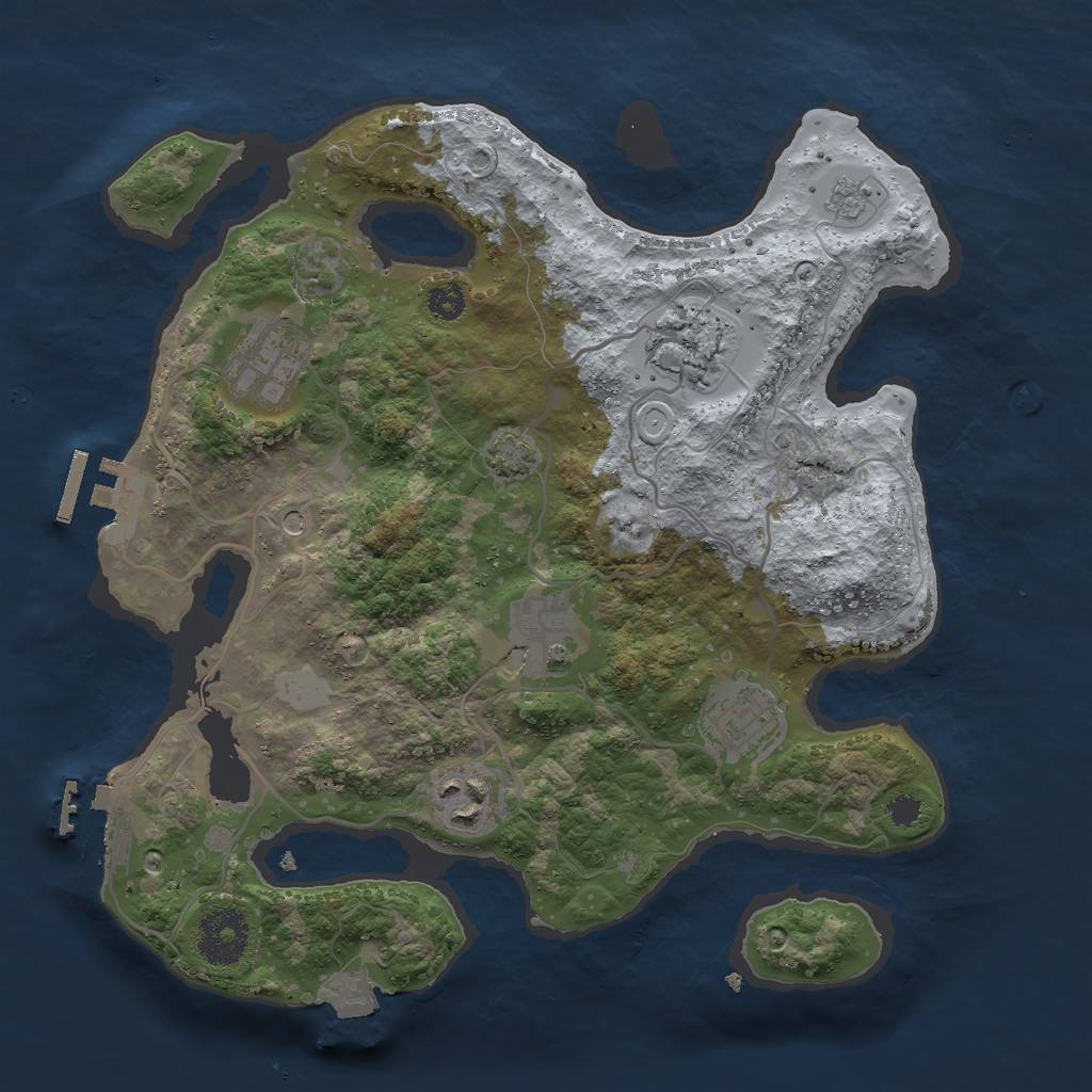 Rust Map: Procedural Map, Size: 3000, Seed: 31654, 13 Monuments