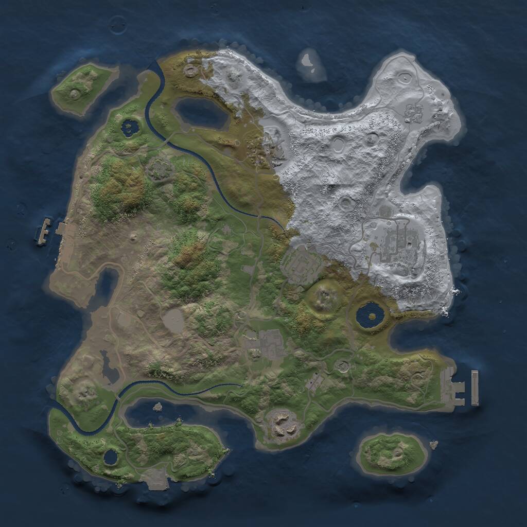 Rust Map: Procedural Map, Size: 3000, Seed: 31654, 11 Monuments