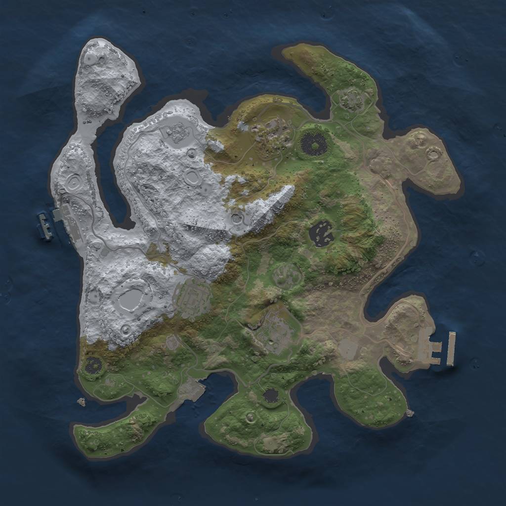 Rust Map: Procedural Map, Size: 3000, Seed: 2082067520, 12 Monuments