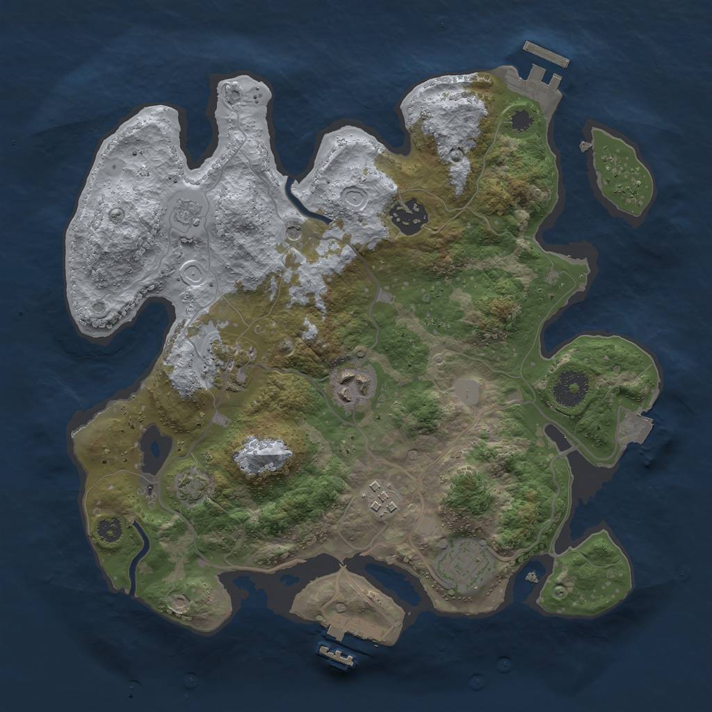 Rust Map: Procedural Map, Size: 3000, Seed: 1439935084, 13 Monuments