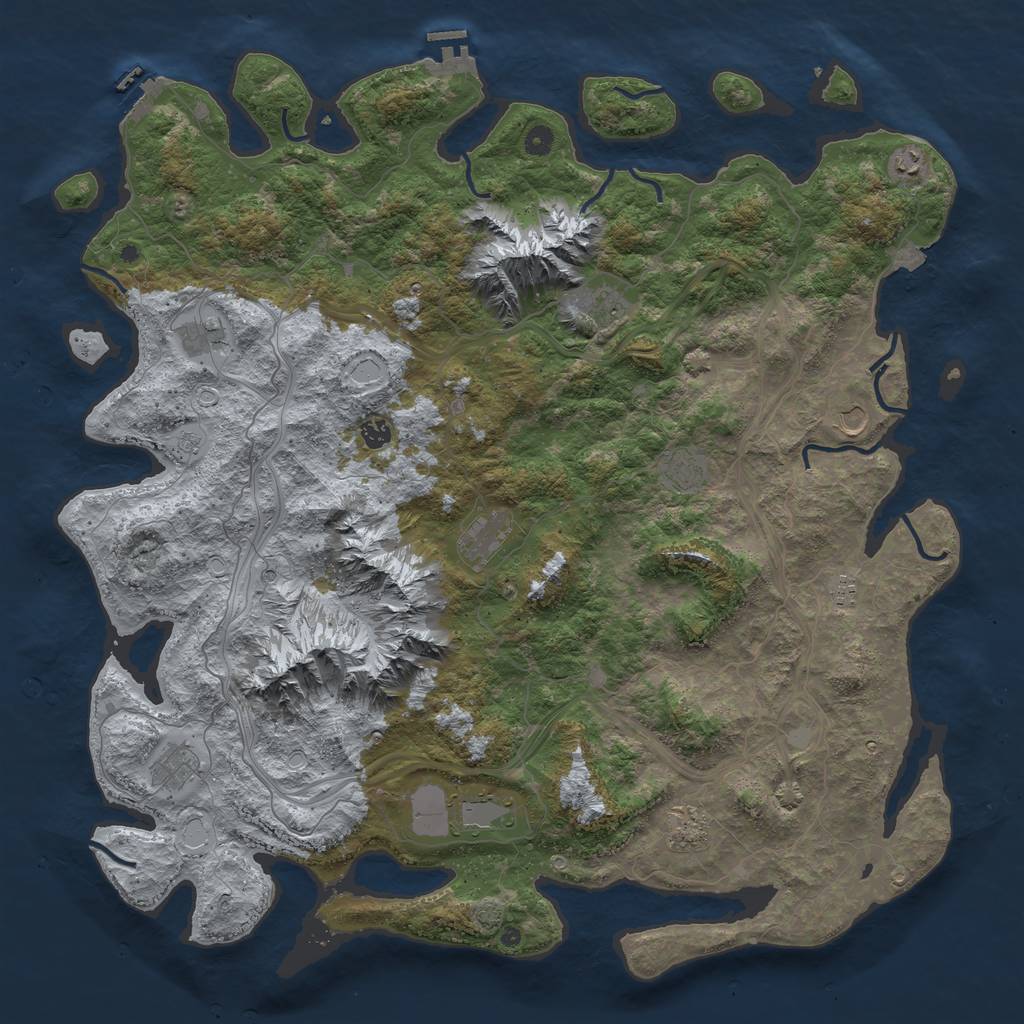 Rust Map: Procedural Map, Size: 5192, Seed: 1485332, 19 Monuments