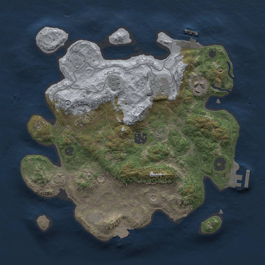 Rust Map: Procedural Map, Size: 3000, Seed: 1587908828, 13 Monuments