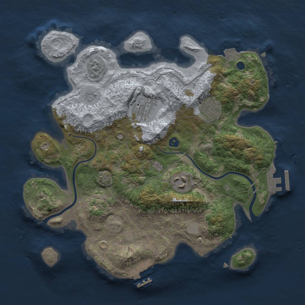 Rust Map: Procedural Map, Size: 3000, Seed: 1587908828, 8 Monuments