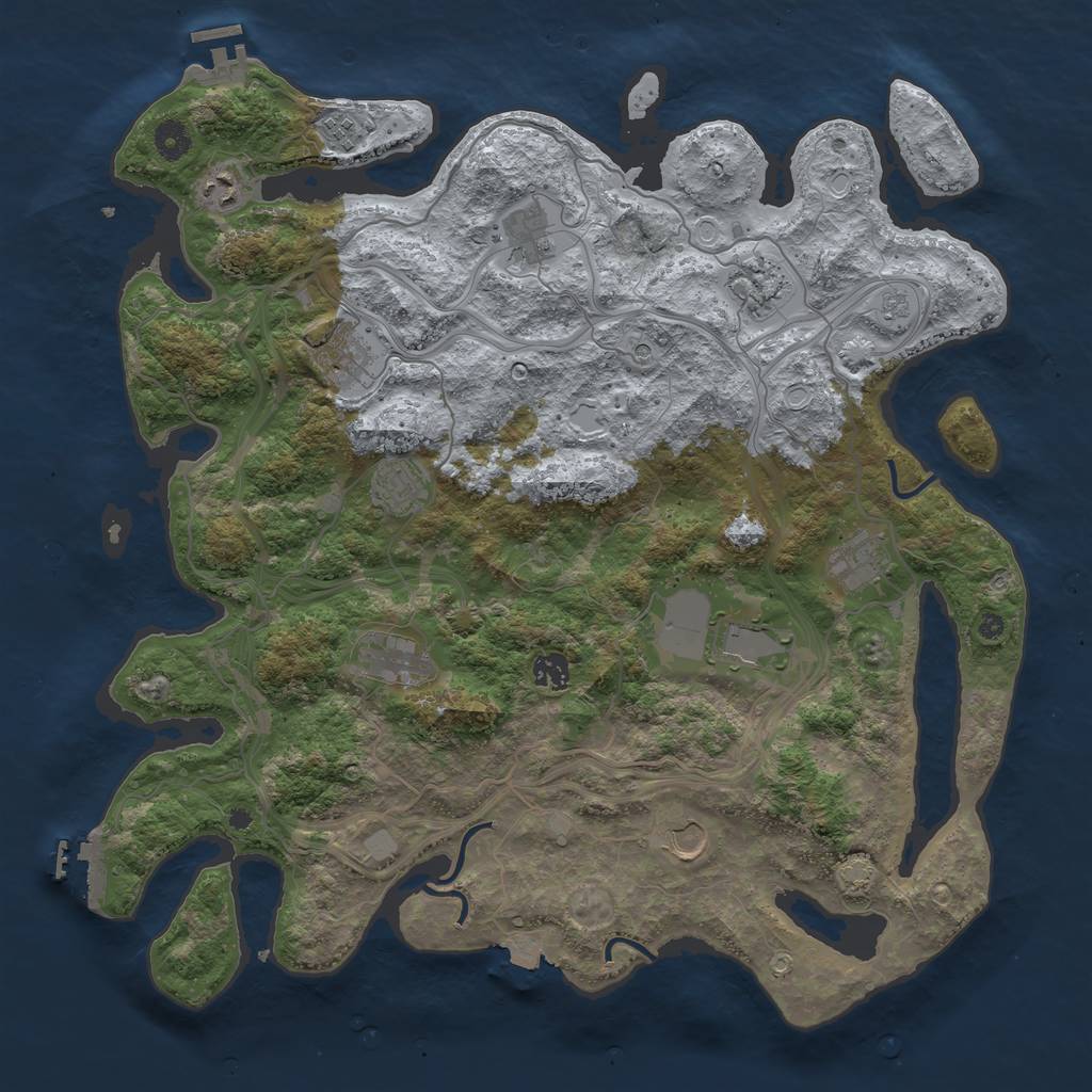Rust Map: Procedural Map, Size: 4300, Seed: 5000007, 19 Monuments