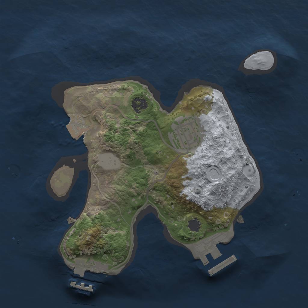 Rust Map: Procedural Map, Size: 2000, Seed: 165456, 6 Monuments