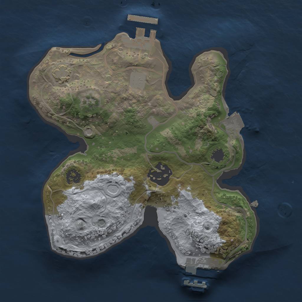 Rust Map: Procedural Map, Size: 2000, Seed: 3440314, 7 Monuments