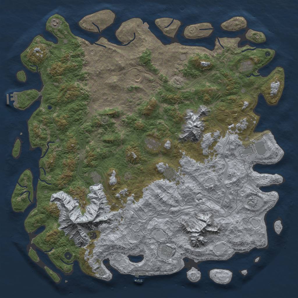 Rust Map: Procedural Map, Size: 6000, Seed: 1076683060, 19 Monuments
