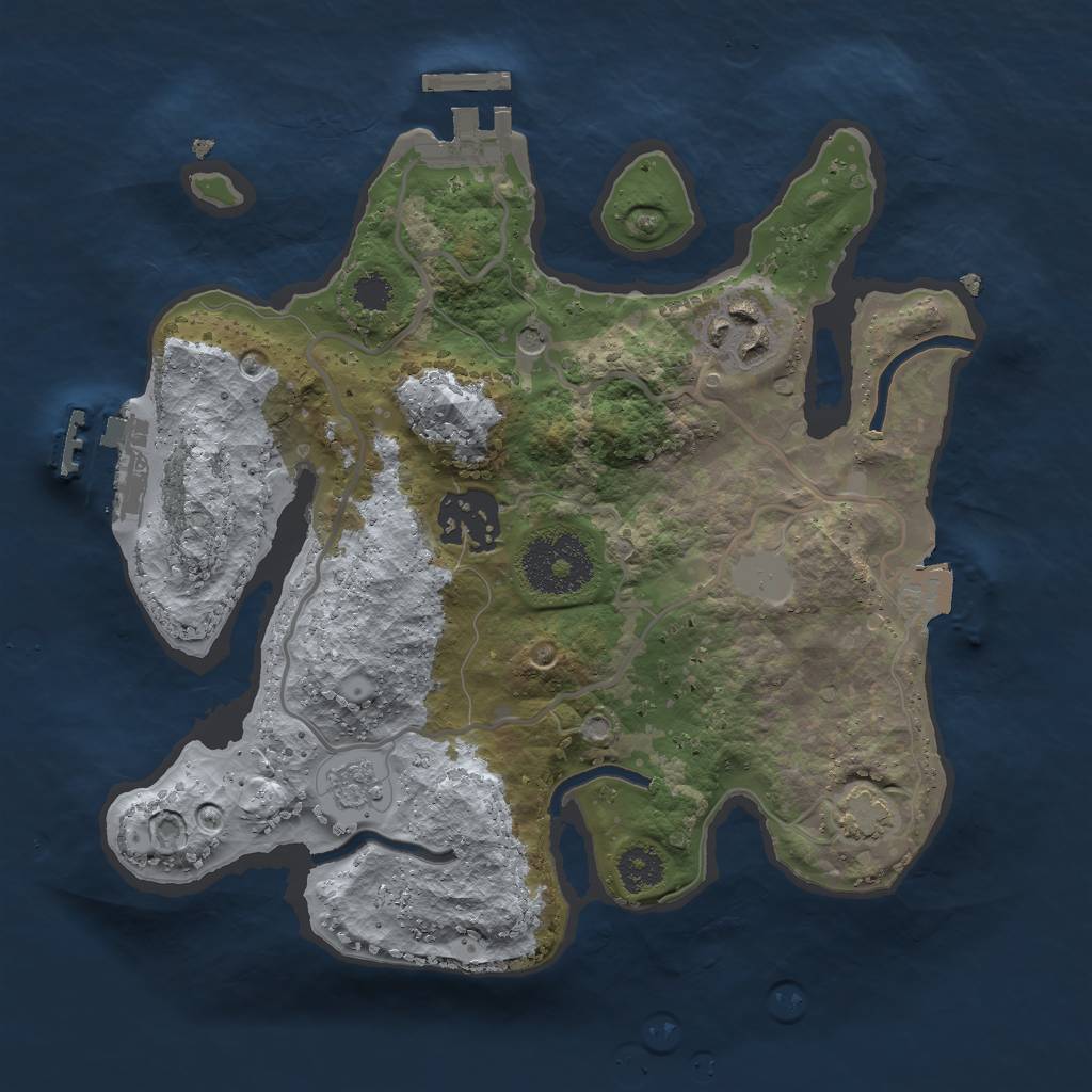 Rust Map: Procedural Map, Size: 2500, Seed: 4861857, 10 Monuments