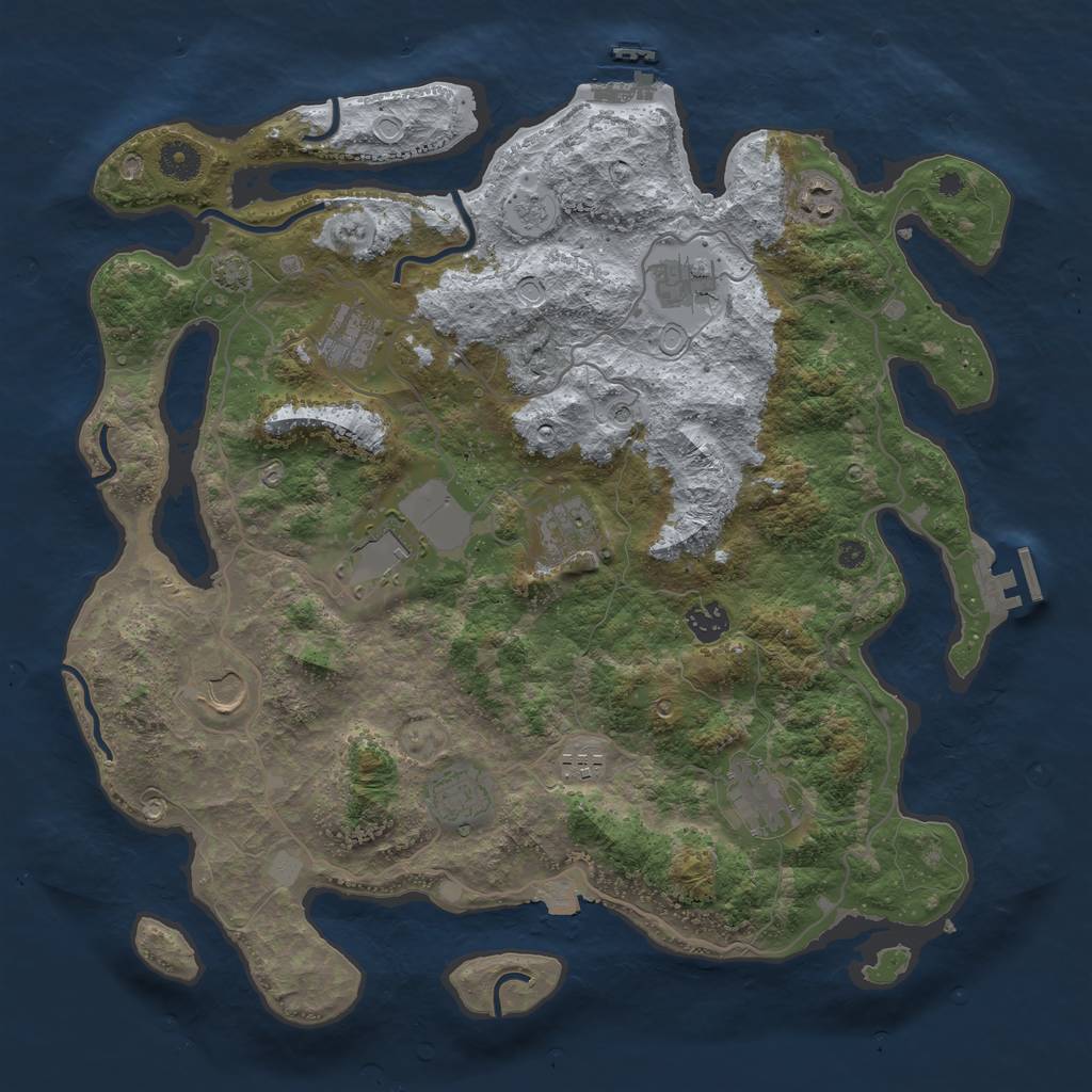 Rust Map: Procedural Map, Size: 4000, Seed: 57438, 18 Monuments