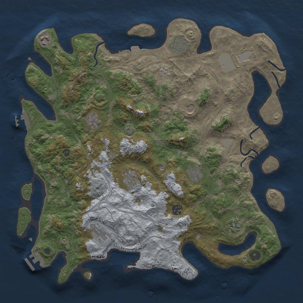 Rust Map: Procedural Map, Size: 4250, Seed: 2026290455, 19 Monuments