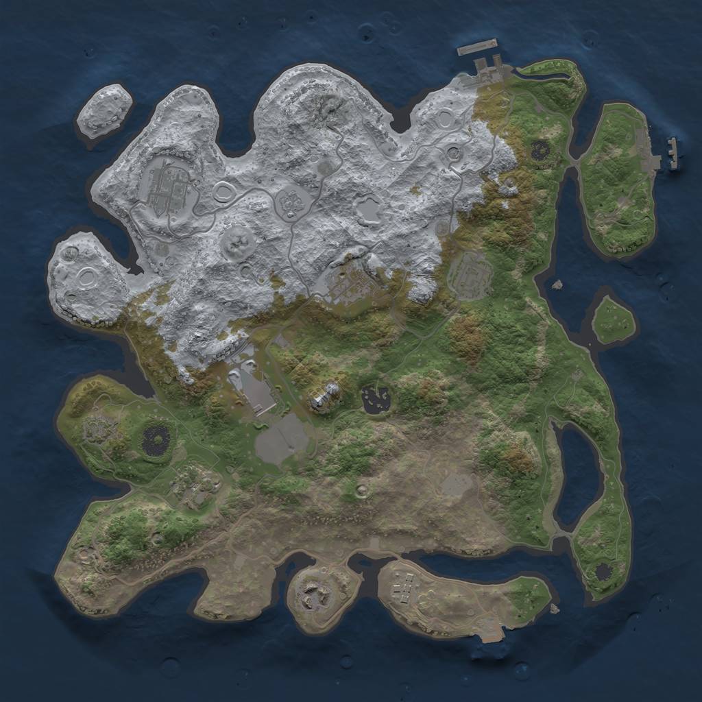 Rust Map: Procedural Map, Size: 3500, Seed: 1634386498, 16 Monuments