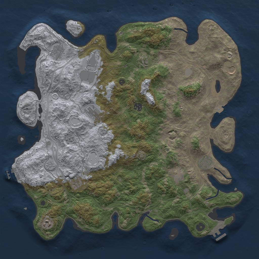 Rust Map: Procedural Map, Size: 4550, Seed: 83420407, 19 Monuments