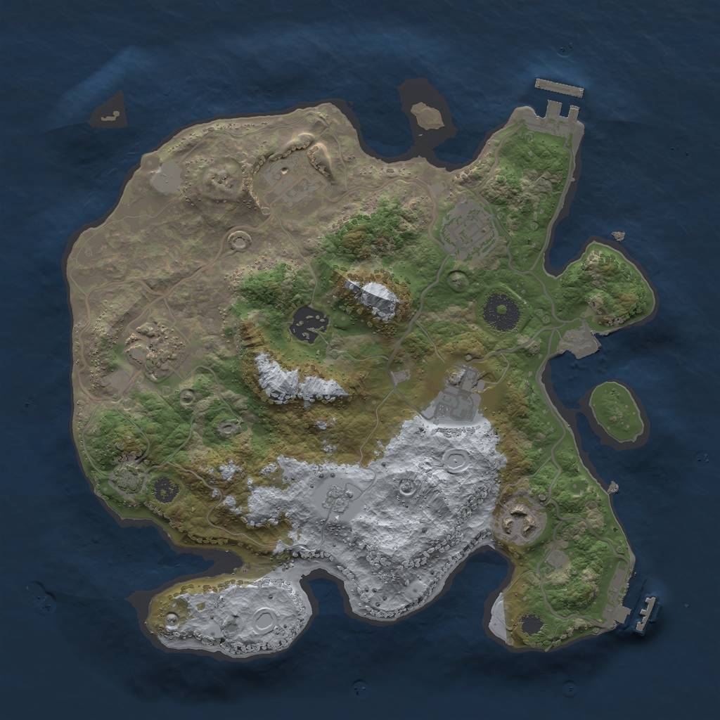 Rust Map: Procedural Map, Size: 3000, Seed: 779975132, 13 Monuments