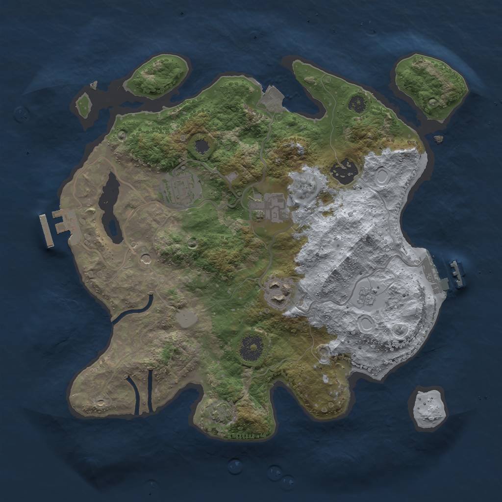 Rust Map: Procedural Map, Size: 3000, Seed: 504865240, 12 Monuments