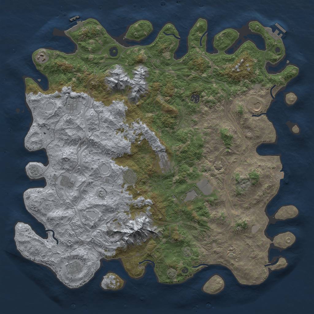 Rust Map: Procedural Map, Size: 5000, Seed: 1634423728, 19 Monuments