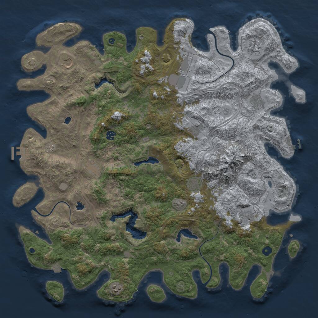 Rust Map: Procedural Map, Size: 5000, Seed: 850729879, 17 Monuments