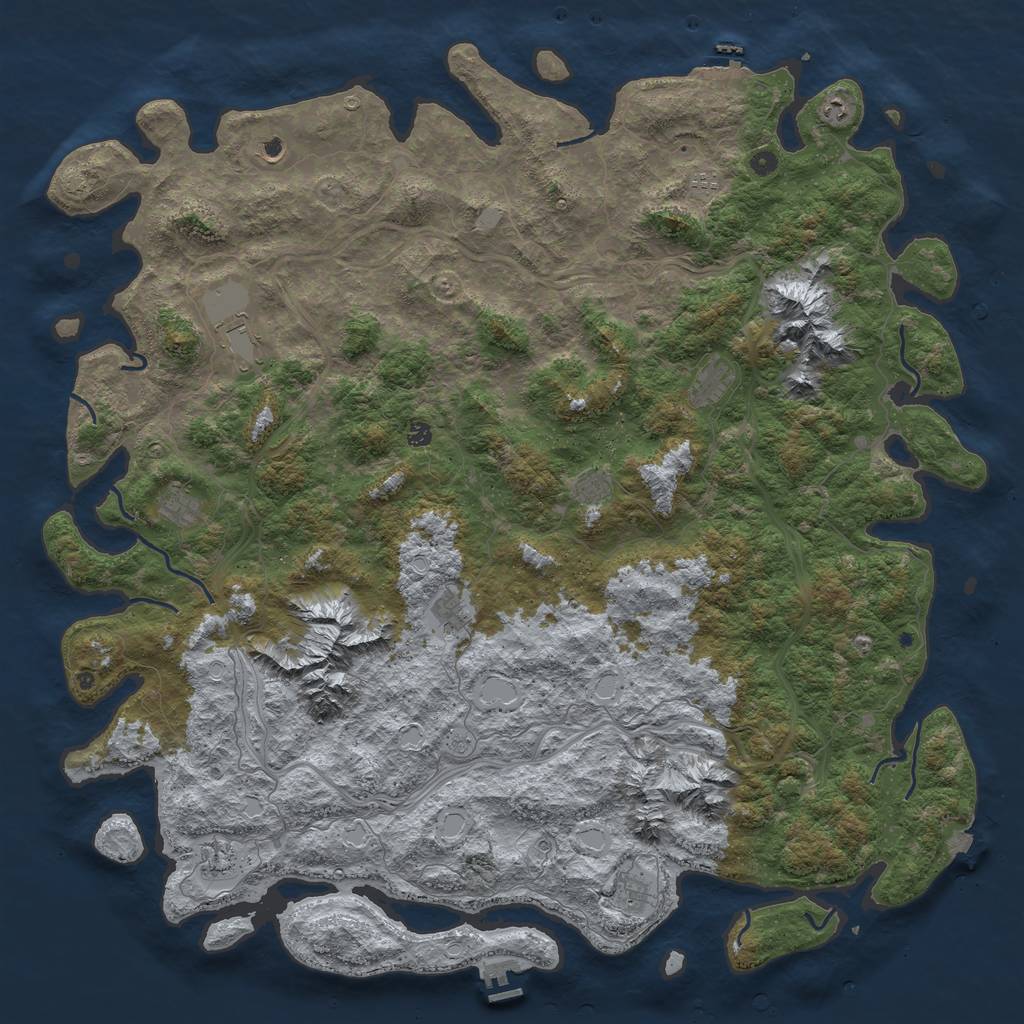 Rust Map: Procedural Map, Size: 6000, Seed: 256462456, 19 Monuments