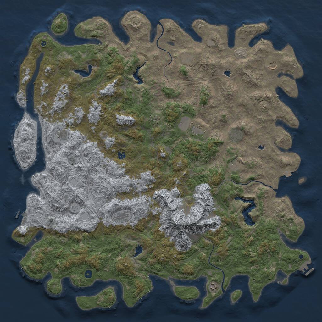 Rust Map: Procedural Map, Size: 6000, Seed: 1801811709, 17 Monuments