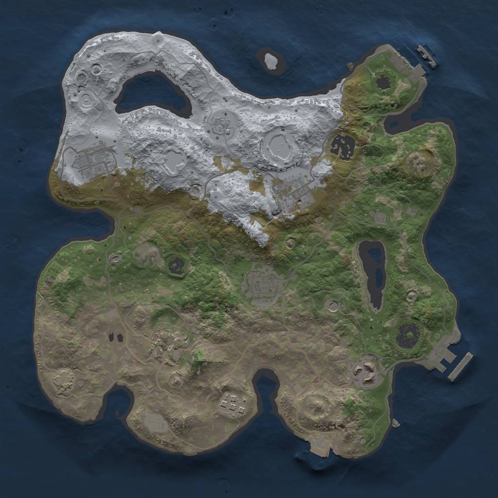 Rust Map: Procedural Map, Size: 3000, Seed: 1675486507, 15 Monuments